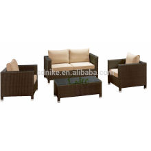 2014 nice design commercial rattan/wicker brown sofa set